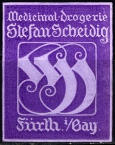 Vintage Germany Poster Stamp Stefan Scheidig Medical Drugstore Furth