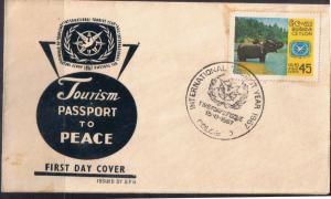 Ceylon - Sri Lanka.  FDC.  Int Tourism  Year Scott 409 on...