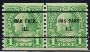 Precancel - Oak Park, IL PSS 597-61 Coil Pair - No Gum