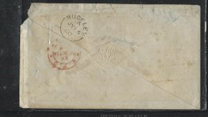 ADEN COVER (P2612B) 1860 QV 4AX2 COVER b! CANCEL RED INDIA PAID COVER TO ENGLAND
