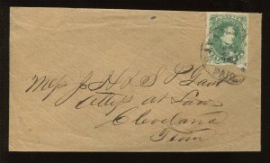 Confederate States 1 Used Tied by Black SAVANNAH GA CCL on Cover LV5009