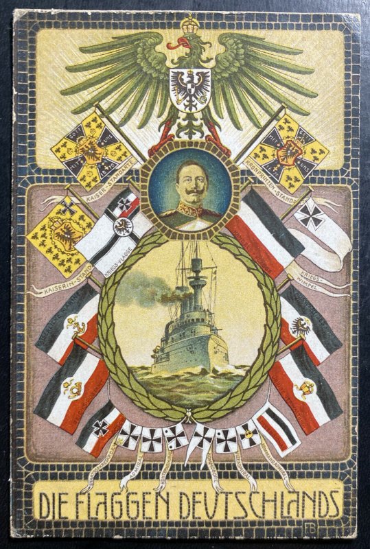 1914 Munich Germany Patriotic Picture postcard Cover flags of germany 