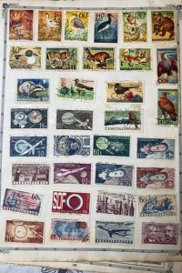 OLD CUBA & COSTA RICA STAMPS HINGED ON ALBUM PAGES + SOME OTHER COUNTRIES