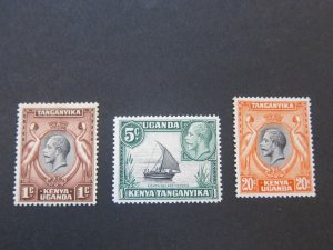 Kenya Uganda Tanganyika 1935 Sc 46,47,50 MH