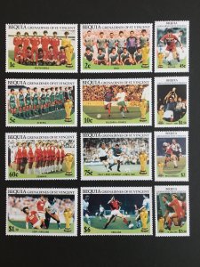 1986 Bequia Grenadines of Saint Vincent Sc# 218-229, World Cup Football Mexico