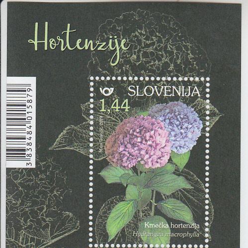 2019 Slovenia Bigleaf Hydrangea SS (Scott 1332) MNH