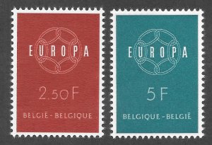 Belgium Scott 536-37 MNHOG - 1959 EUROPA Issue - SCV $1.55