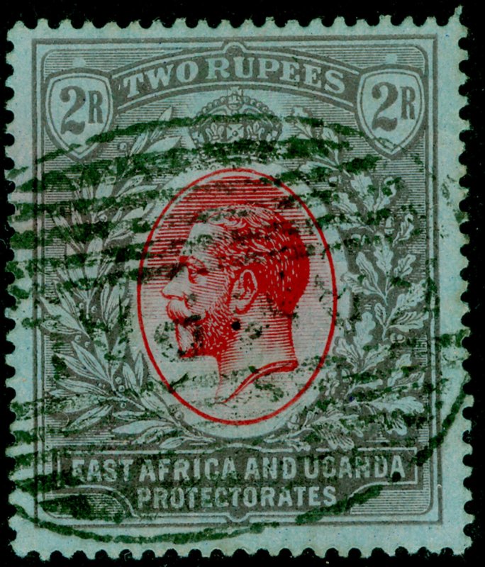 EAST AFRICA and UGANDA SG54, 2r red & black/blue, USED. Cat £45. WMK MULT CA