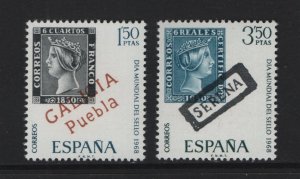 Spain    #1527-1526  MNH  1968   stamp day  postmarks