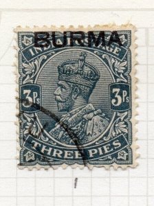 Burma 1937 GV Issue Fine Used 3p. Optd NW-203287