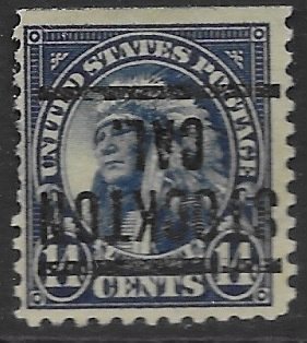 US #565 used American Indian. Precanceled (flat top on stamp).  This is nice.