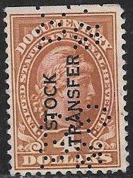 USA RD15, $1 Stock Transfer Revenue overprint, single, pe...