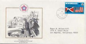 Seychelles, First Day Cover, Flags, Americana