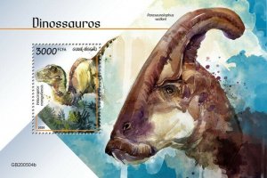 Guinea-Bissau Dinosaurs Stamps 2020 MNH Prehistoric Animals Velociraptor 1v S/S