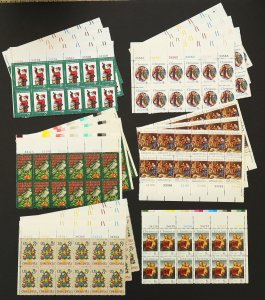 U.S. Mint Stamp Lot of 17 Christmas 8c Plate # Blocks/12. 6 Different Stamps. NH