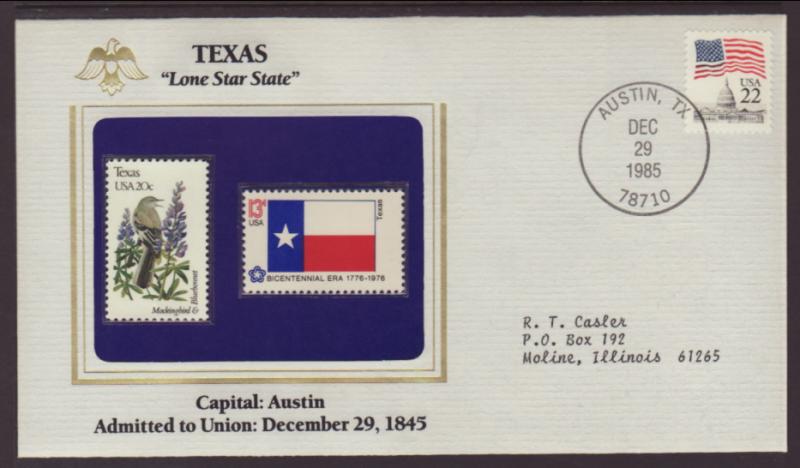 US Texas State Flag,Bird and Flower Cover BIN