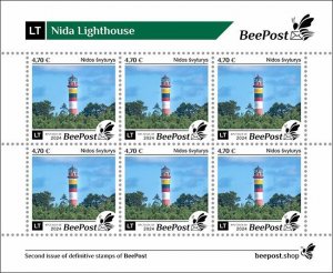 BEEPOST LITHUANIA - 2024 - Nida Lighthouse - Perf 6v Sheet - MNH - Private Issue