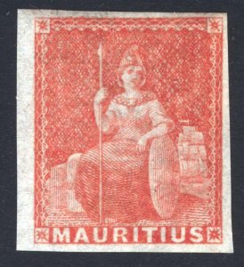 Mauritius 1858 (6d) Vermilion SG 28 Scott 10 LMM/MLH Cat £55($78)