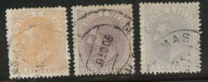 SPAIN Scott 252-254 Used 1882 King Alfonso XII set