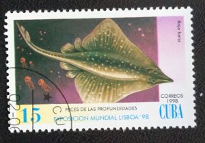 CUBA Sc# 3923 MARINE LIFE ocean sea fish  15c  1998  used / cto