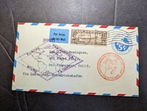 1930 USA LZ 127 Graf Zeppelin Cover Lakehurst NJ to San Francisco CA #C14