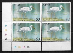 1985 Nevis #406 $3 Great White Heron MNH PB4