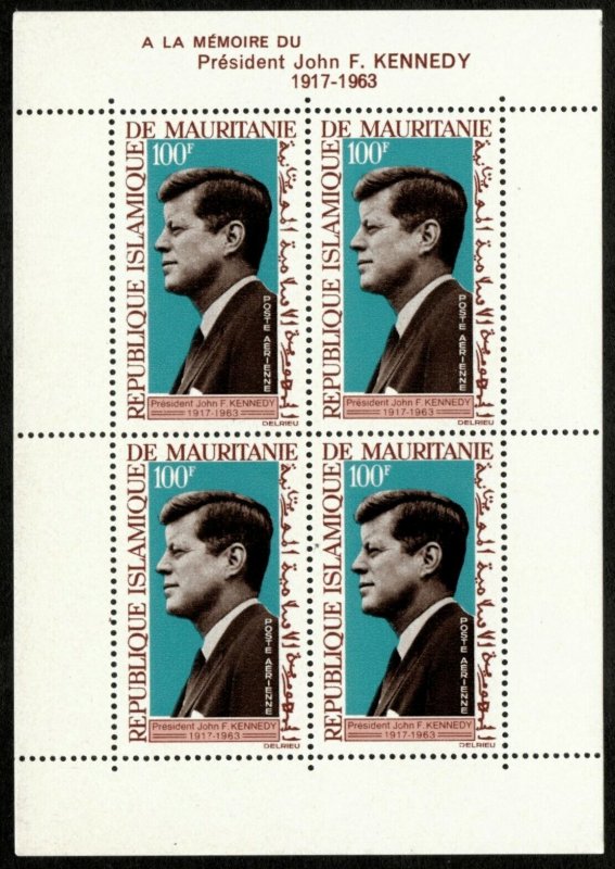 Mauritania 1964 - JFK, Pres Kennedy In Memoriam - Souvenir Sheet - C40a - MNH