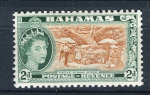 BAHAMAS; 1954 early QEII pictorial issue fine Mint hinged 2d. value