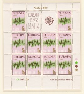 Malta # 450-453, Europa, Full Sheets, Mint NH, 1/2 Cat