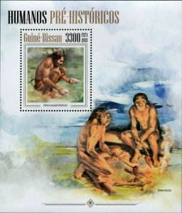 Prehistoric Humans Homo Neanderthalensis Homo Erectus S/S MNH #6857 / Bl.1204