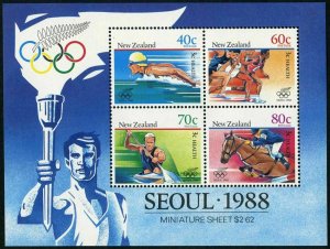 New Zealand 1988 MNH Stamps Souvenir Sheet Scott B133a Sport Olympic Games