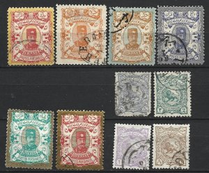 COLLECTION LOT 8233 IRAN 9 STAMPS 1894 CV+$29