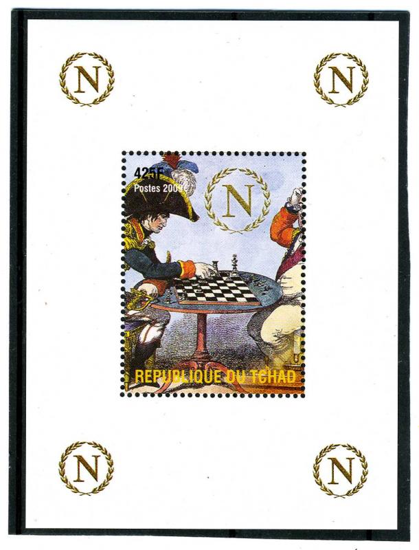 Chad 2009 NAPOLEON BONAPARTE Chess Souvenir Sheet Perforated Mint (NH)