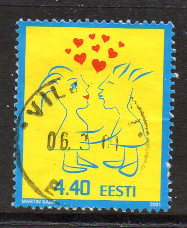 Estonia Sc 409 2001 Valentines Day stamp used