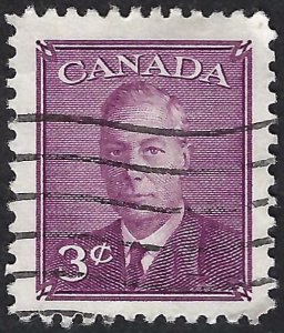 Canada #291 3¢ King George VI (1950). Rose violet.  Used.