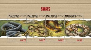 MALDIVES - 2018 - Snakes - Perf 4v Sheet - Mint Never Hinged