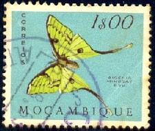 Butterfly, Mozambique stamp SC#371 used