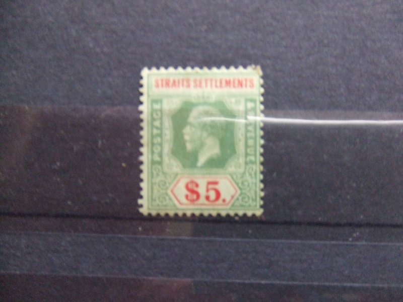 Straits GV 1915 $5 green & red on green mint SG212a
