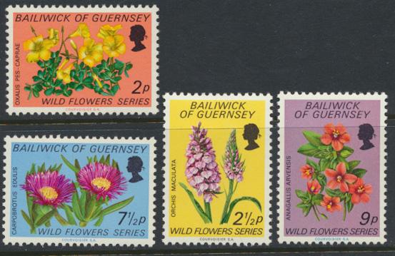 Guernsey  SG 72-75  SC# 69-72  MLH Wild Flowers  see details