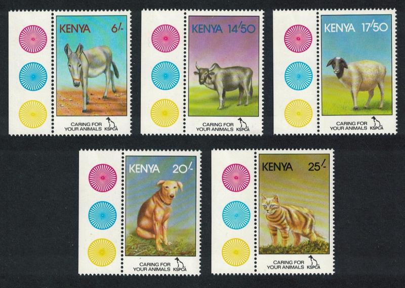 Kenya Donkey Cattle Sheep Dog Cat 5v Margins Traffic Lights SG#637-641