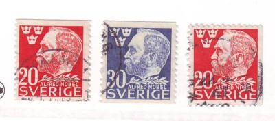 Sweden Sc380-2 1946 Nobel  stamps used