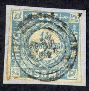 Germany Schleswig-Holstein Sc# 17 (Type III) Used 1864 1 1/4s Numeral