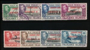 FALKLAND ISLANDS DEP. 2L1-L1 8 USED F-VF KGVI SHIP SHEEP