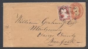 Scott #11, #U10, Belleville, 1851 Issue