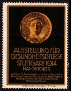 1914 German Poster Stamp Exhibition For Health Care Stuttgart May-October