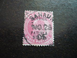 Stamps-Indian Convention State Patiala-Scott# O21- Used Part Set of 1 Stamp