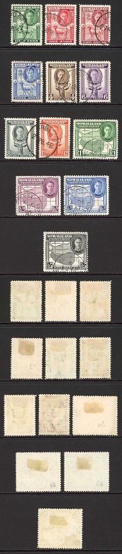 Somaliland SG105/116 1942 Set of 12 FINE USED cat 50 pounds