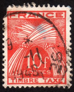 1947, France 10Fr, Used Postage due, Sc J89