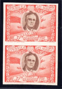 Roosevelt Lire 31 P.A. n. 65b Unserrated Pair - MNH