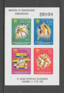 COLOMBIA - CLEARANCE #C419 SPORTS S/S MNH